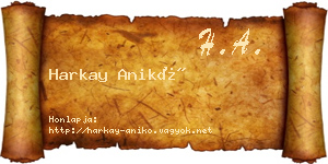 Harkay Anikó névjegykártya